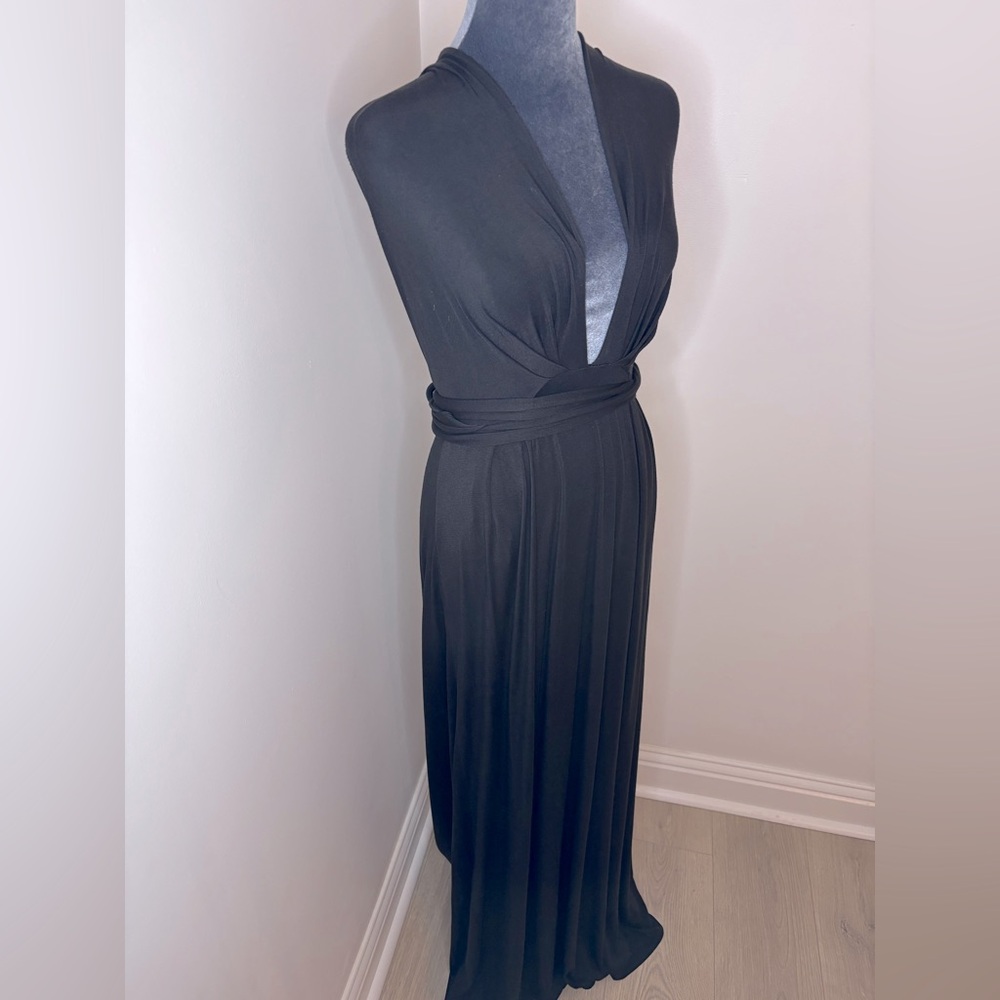 Tart Black Jersey Tie Back Maxi Dress Size M - Picture 2 of 12